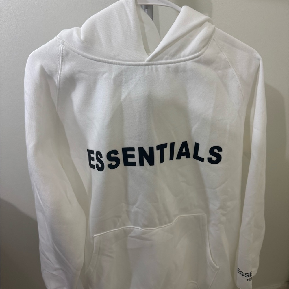 Essentials White Hoodie Sweater